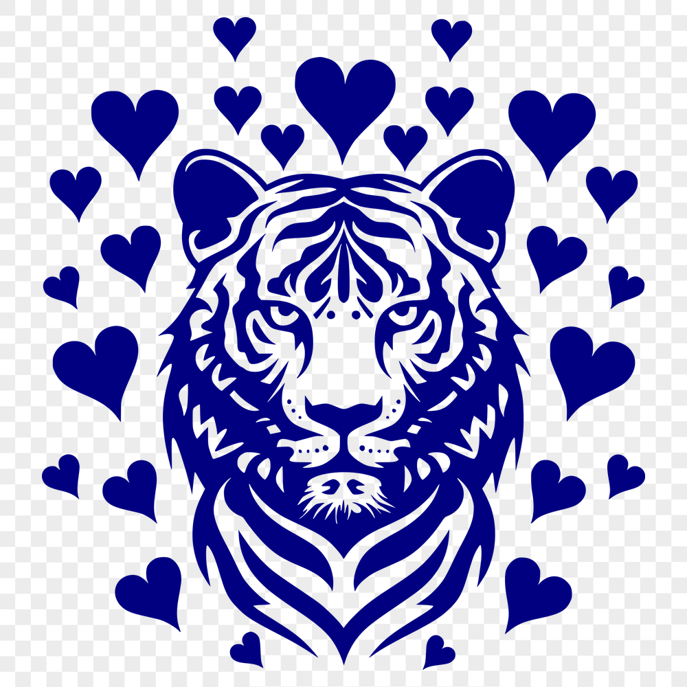 Unique Tiger In SVG & DXF