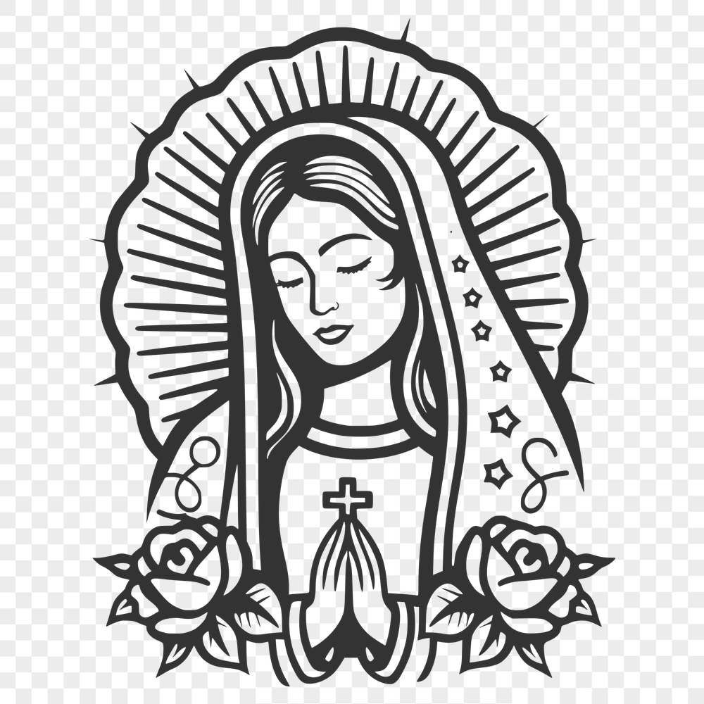 Floral Virgin Mary Decal