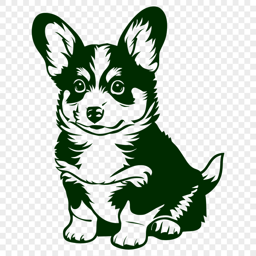 Sitting Welsh Corgi Stencil