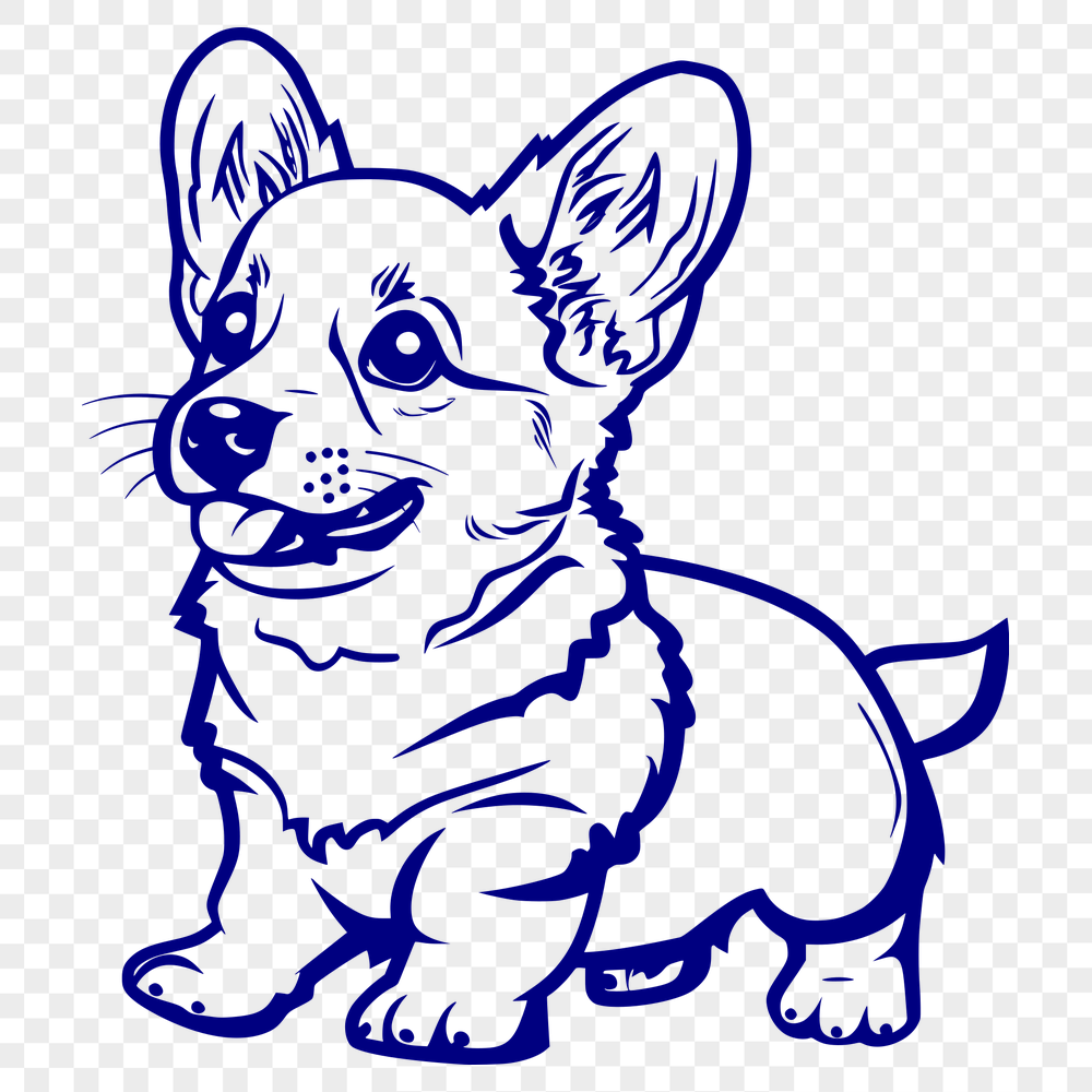 Free Standing Welsh Corgi PNG