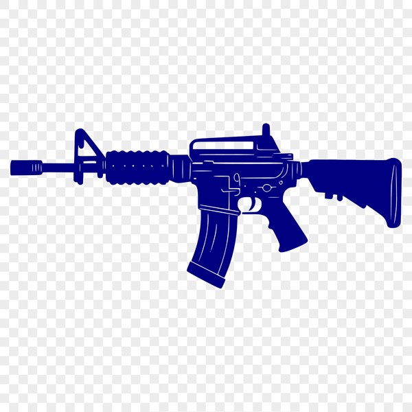 Vector illustration of a rifle with detailed design elements.