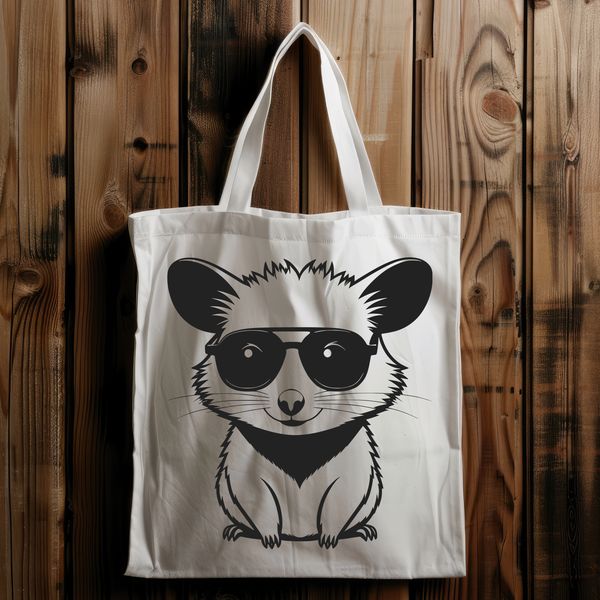Trendy Possum in Shades A cartoon possum wearing trendy sunglasses, suitable for vector art designs.