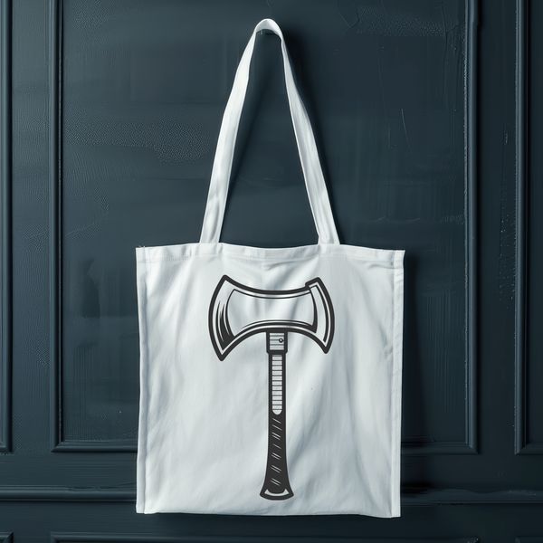Traditional Axe Head Illustration A high-resolution vector image of a traditional axe head with handle.