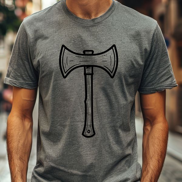 Vector Axe Design A digital illustration of a sturdy axe with a wooden handle and metal head.