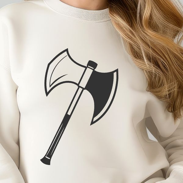 Cutting Tool Vector Graphic A digital illustration of a hand axe, suitable for cutting and crafting.