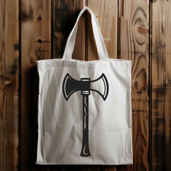Wooden Axe Design SVG A detailed illustration of a tool used for chopping wood.