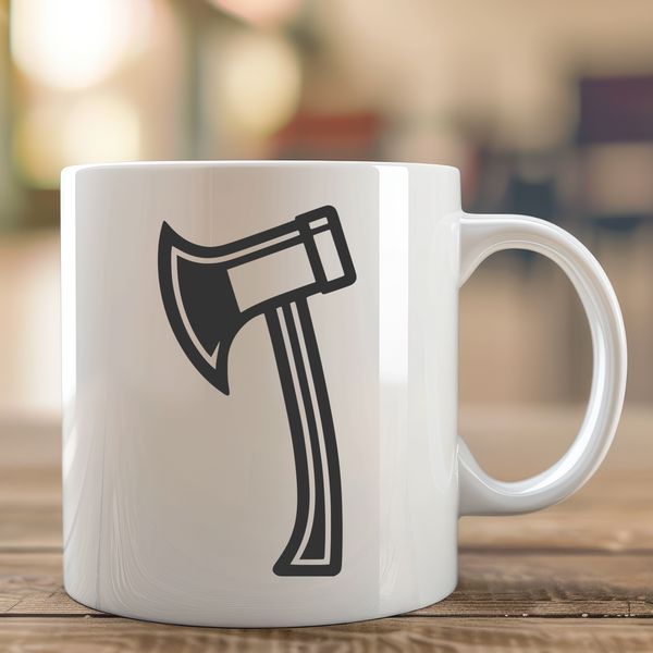 Vector Axe Design for Crafting A high-quality digital illustration of a traditional axe, suitable for vector graphics and cutting machine designs.