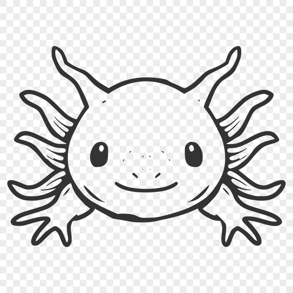 Axolotl SVG, PNG, PDF And DXF Files