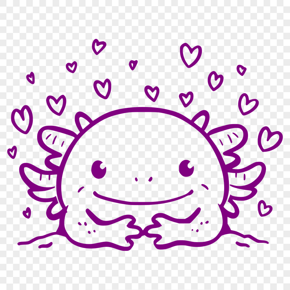 Peeking Axolotl Template