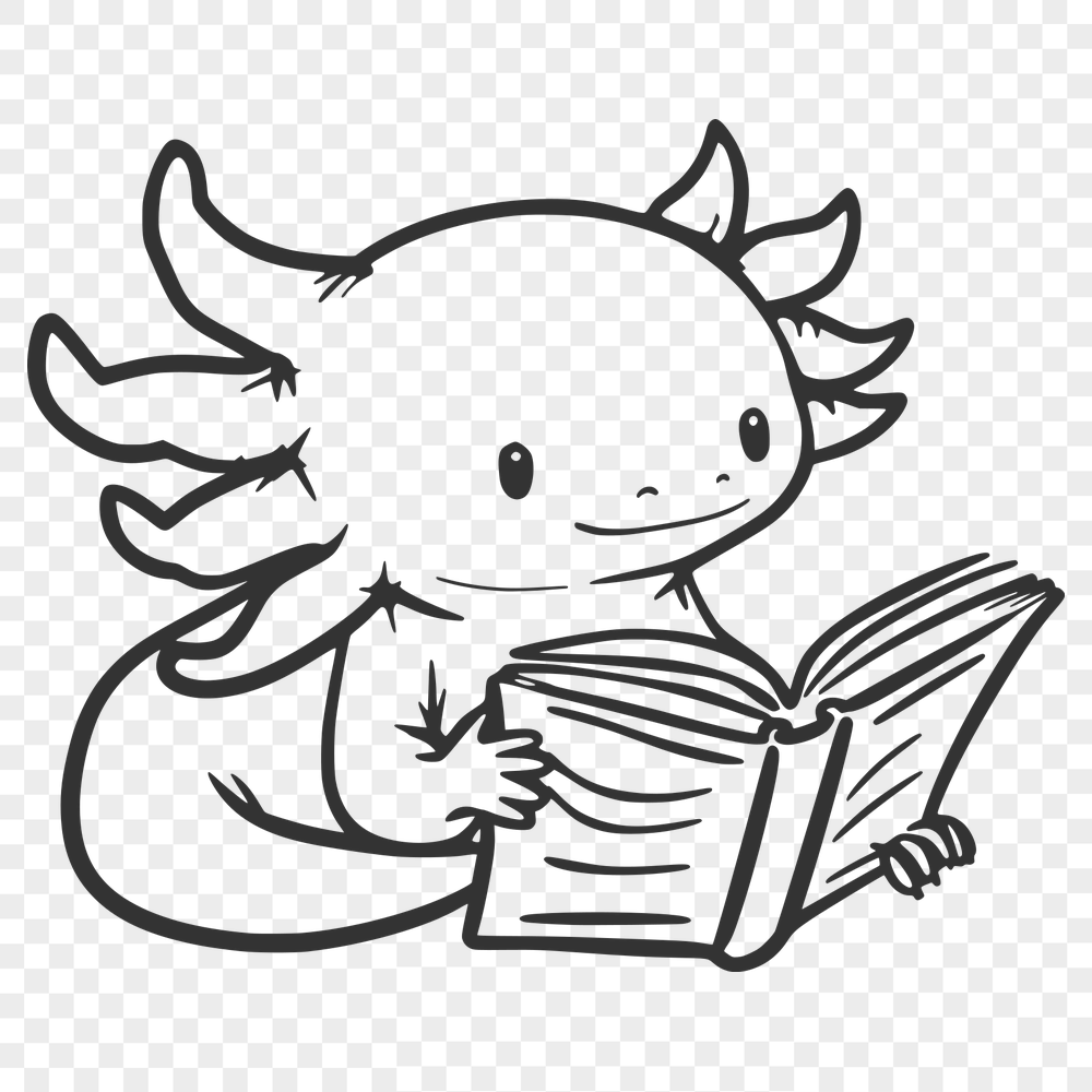 Cute Axolotl SVG, PNG, PDF And DXF Files