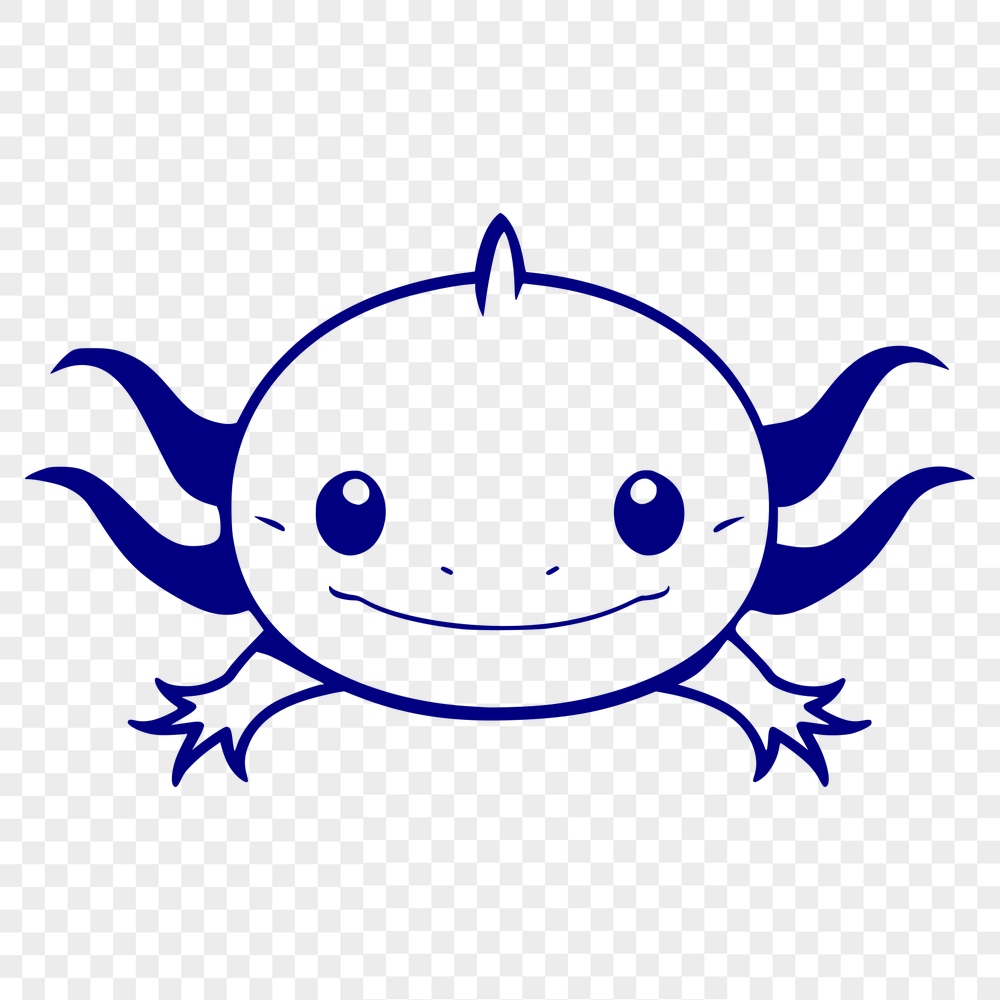 Free Unique Axolotl Simple Line Drawing