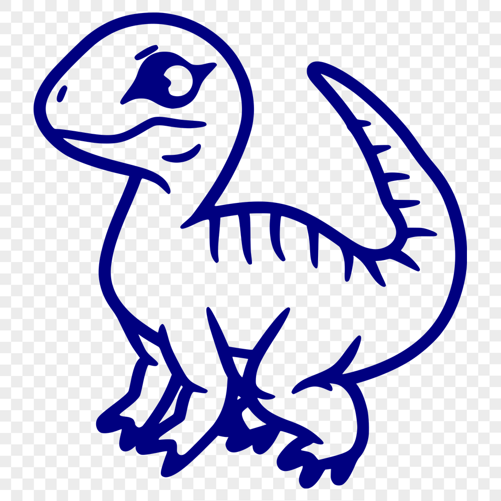 Unique Baby Dinosaur Simple Line Drawing