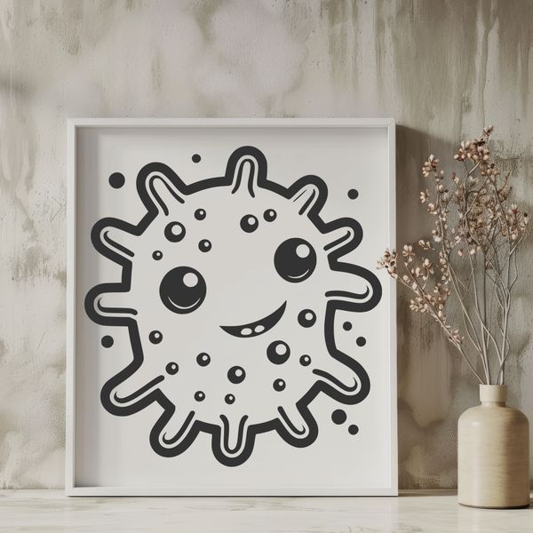 Microscopic Cell Structure A detailed illustration of a bacterium with cell membrane and cytoplasm.