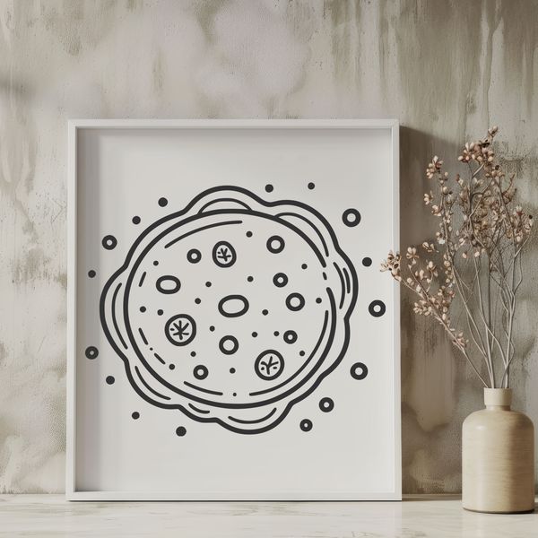 Germy Design SVG Template A detailed illustration of a bacterium, suitable for vector design and cutting machine projects.