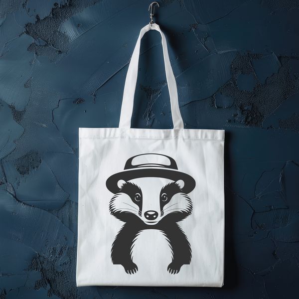 Illustrative graphic of a badger in profile view, suitable for various uses including digital art and craft projects.
