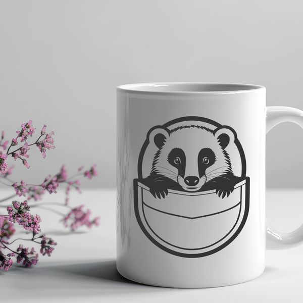 A detailed vector illustration of a badger in its natural habitat.