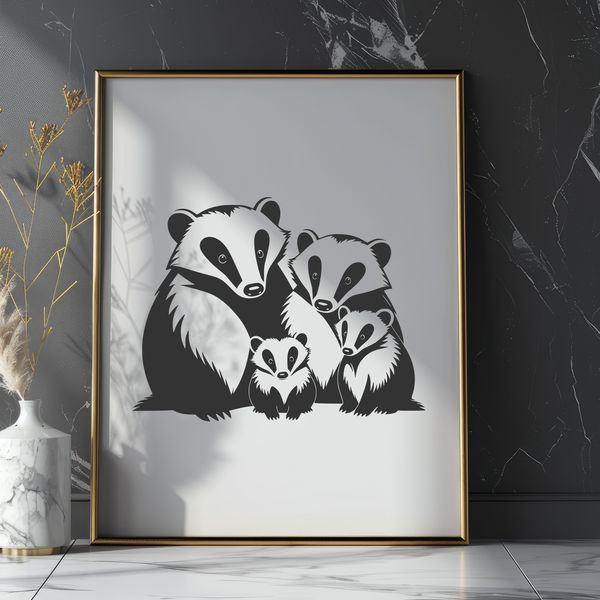 Stylized Wild Badger Illustration A stylized illustration of a wild badger, suitable for use in various digital formats including SVG.