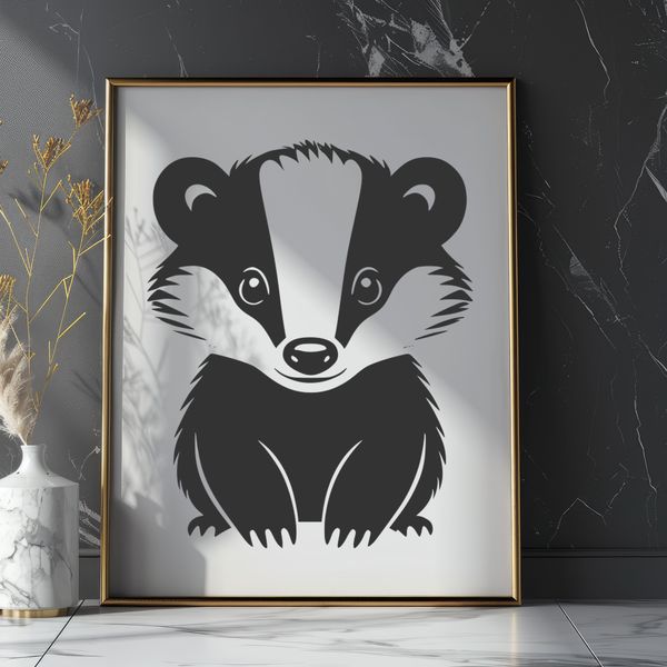 Wild Badger Illustration A wild animal illustration of a badger in vector format.