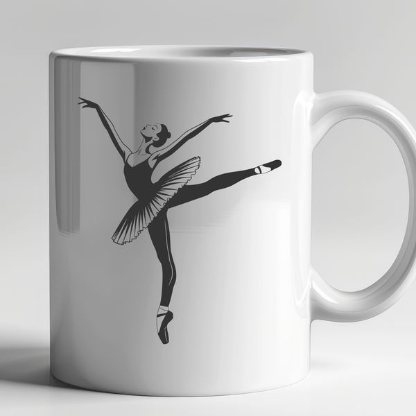 Free Vector Ballerina Image A young ballerina in a tutu stands en pointe on one leg, with the other foot extended behind her.