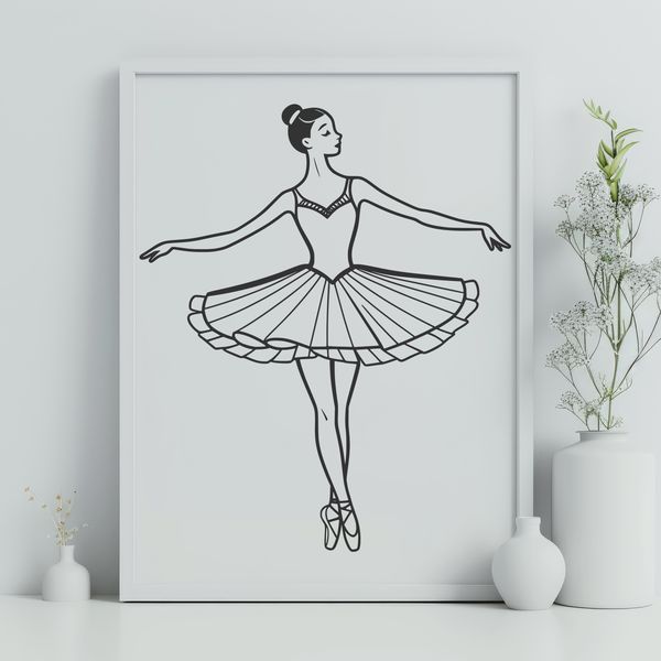 Beautiful Ballerina Dance Pose Illustration of a ballerina in dance pose, created as a vector graphic.