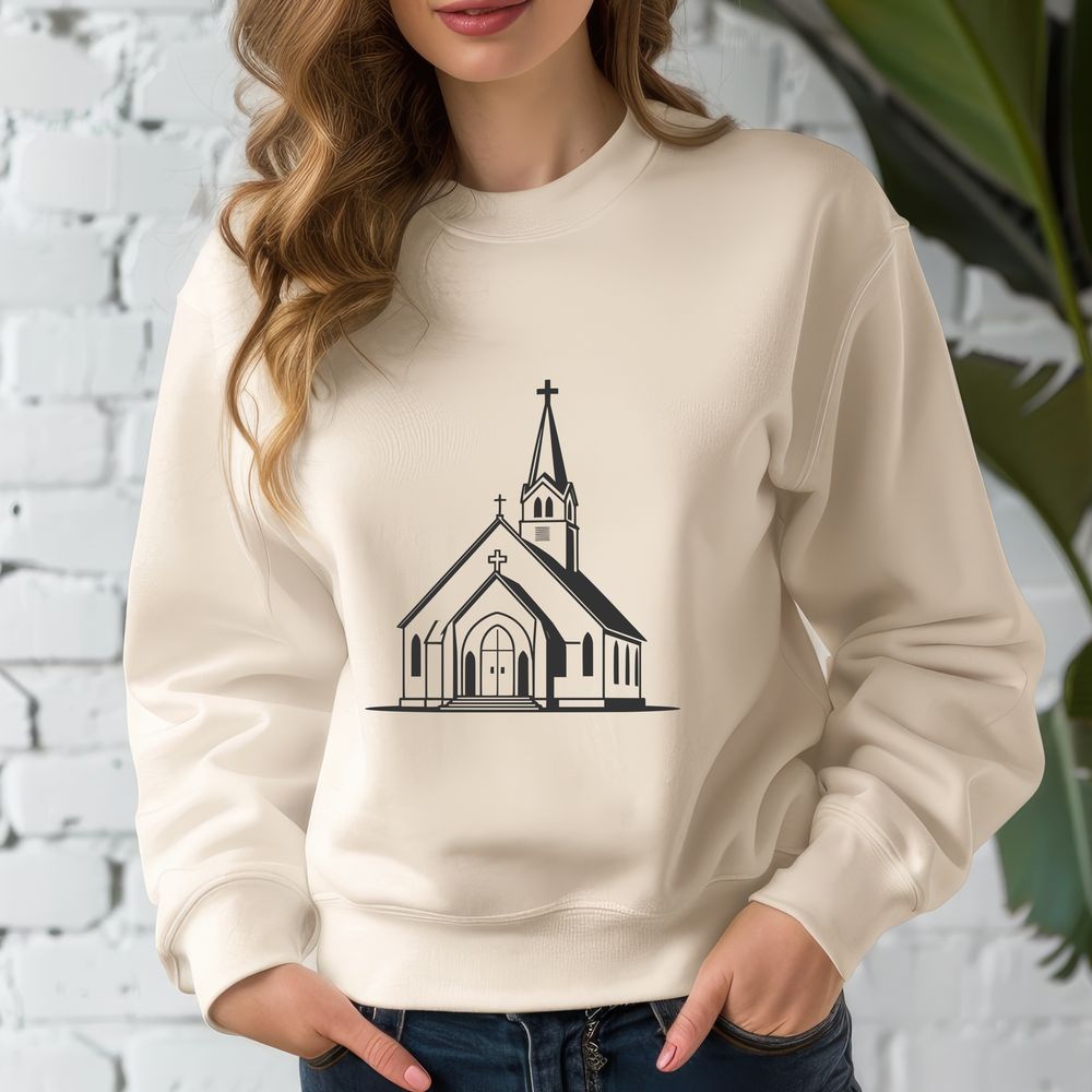 Modern Baptist Church Design SVG A modern Baptist church building design in vector format, suitable for various applications.