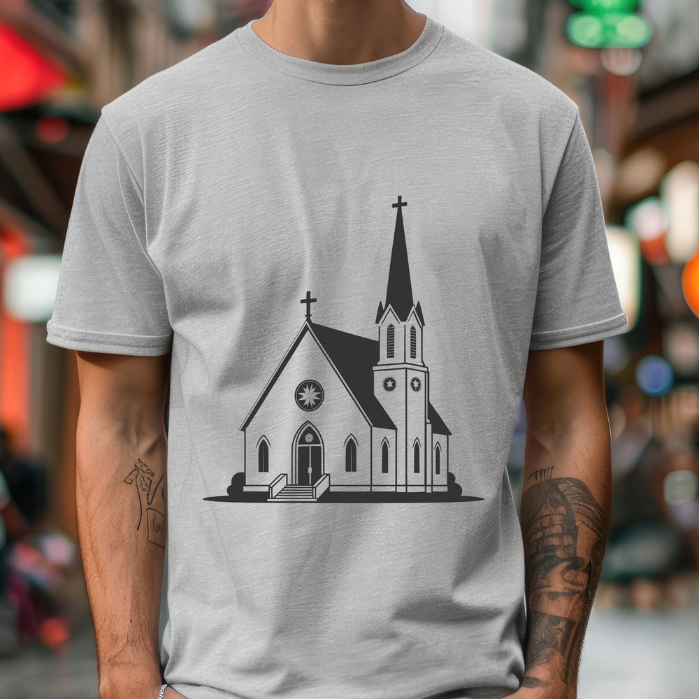 Classic Baptist Architecture in Vector Format An SVG vector art representation of a classic Baptist church architecture.