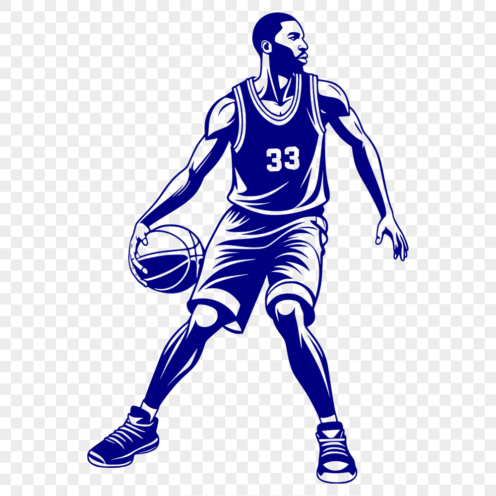 A simple illustration of a basketball with a white background.