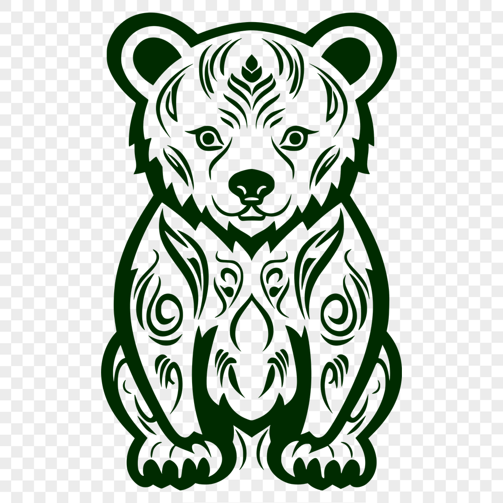 Ornate Bear Digital Drawing