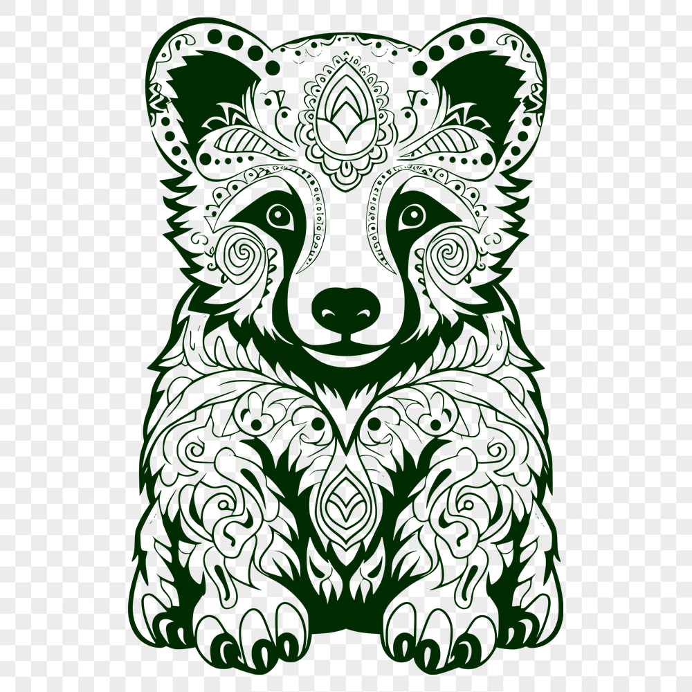 Artistic Sitting Bear SVG