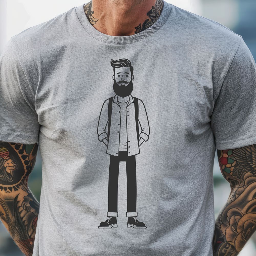 Bearded Gentleman SVG Icon A simple illustration of a male figure with a beard, suitable for vector graphics and cutting machine applications.