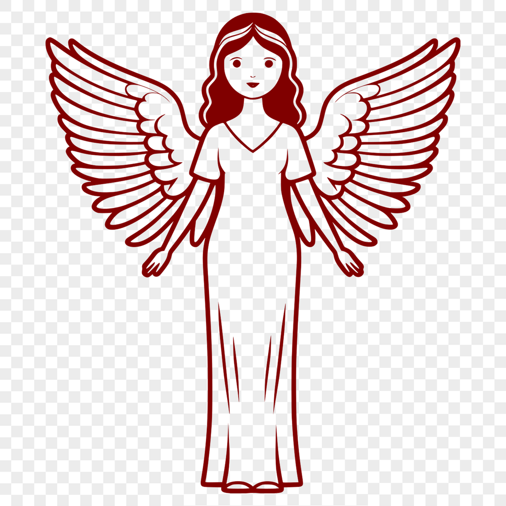 Winged Guardian SVG SVG illustration of a winged angel in vector format.
