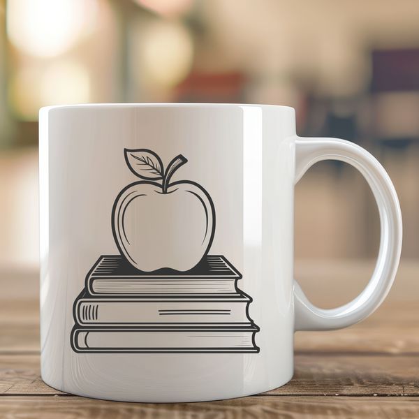 Apple Book Cover SVG Illustration A digital illustration of an open book with the Apple logo on its cover.