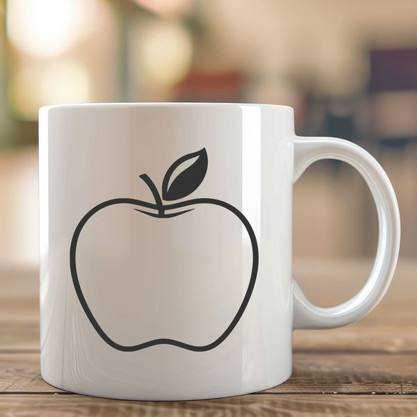 Ripe Apple Graphic Vector An illustration of a single ripe apple against a white background.