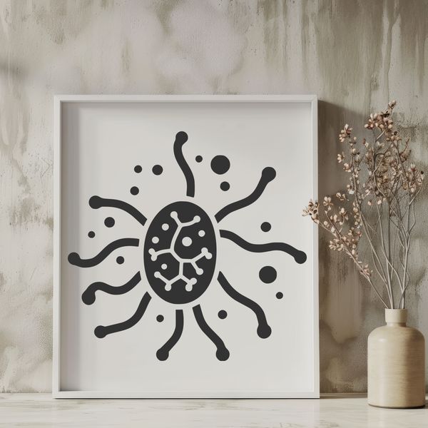 Vector Bacterial Designs SVG File A detailed illustration of bacteria in various forms, ideal for creating custom vector designs.