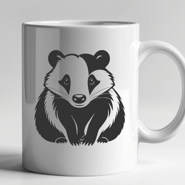 A detailed illustration of a badger in vector format, suitable for cutting machines or stencils.
