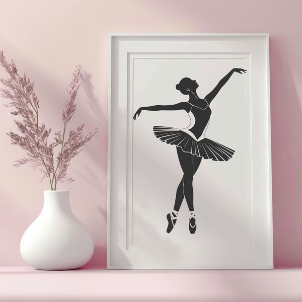 Beautiful Ballerina Illustration Illustration of a ballerina in a flowing tutu and pointe shoes, perfect for vector art projects.