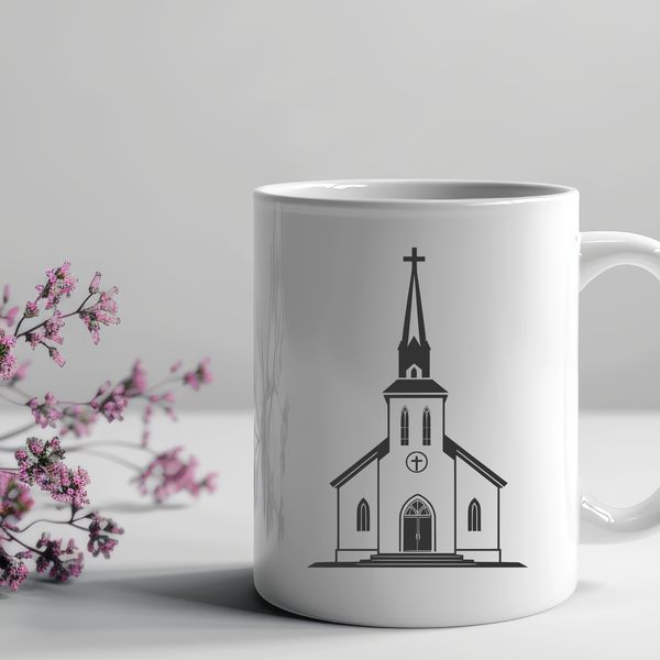 Baptist Church exterior SVG icon with detailed architecture