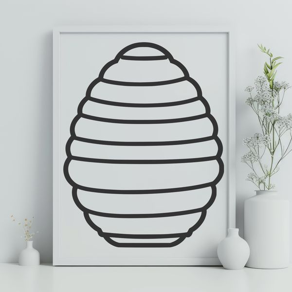 Beautiful Vector Beehive Clip Art A detailed illustration of a beehive in vector format, suitable for digital designs and crafts.