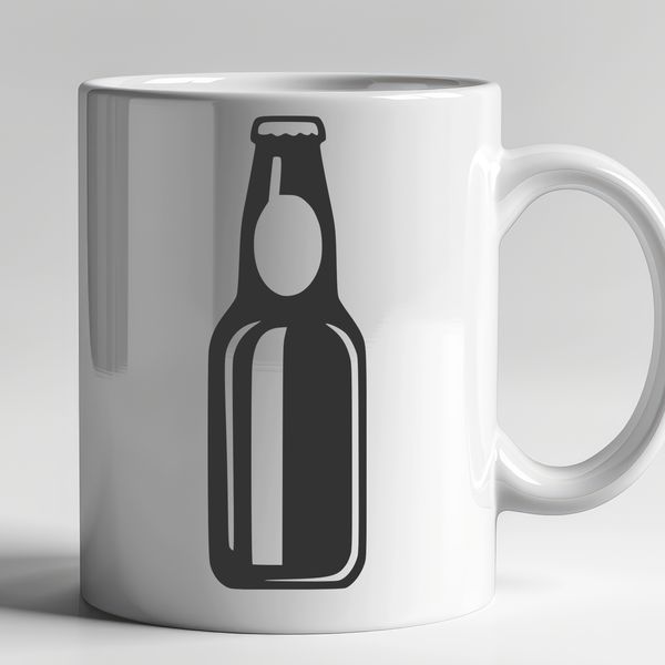 Free Vector Bottle Design A detailed illustration of a bottle of beer with label and cap.