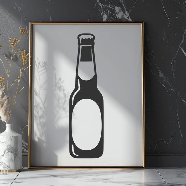 Free Digital Beer Clip Art Illustrative digital rendering of a bottle with beer inside.