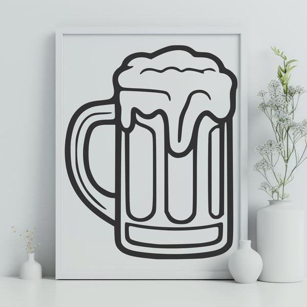 Beautiful Glass with Beer A glass filled with beer, ideal for vector art projects.