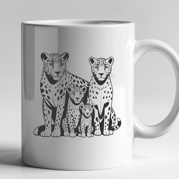 Bold Jaguar Vector Design An outline vector design of a jaguar in bold lines and sharp features.