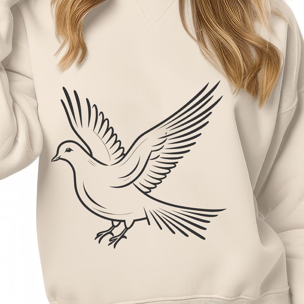 Peaceful White Dove Vector Illustration A white dove with outstretched wings and smooth feathers, ideal for vector design and commercial use.