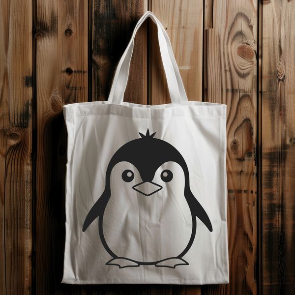 Simple Penguin Outline Art A simple illustration of a penguin standing on the ground.