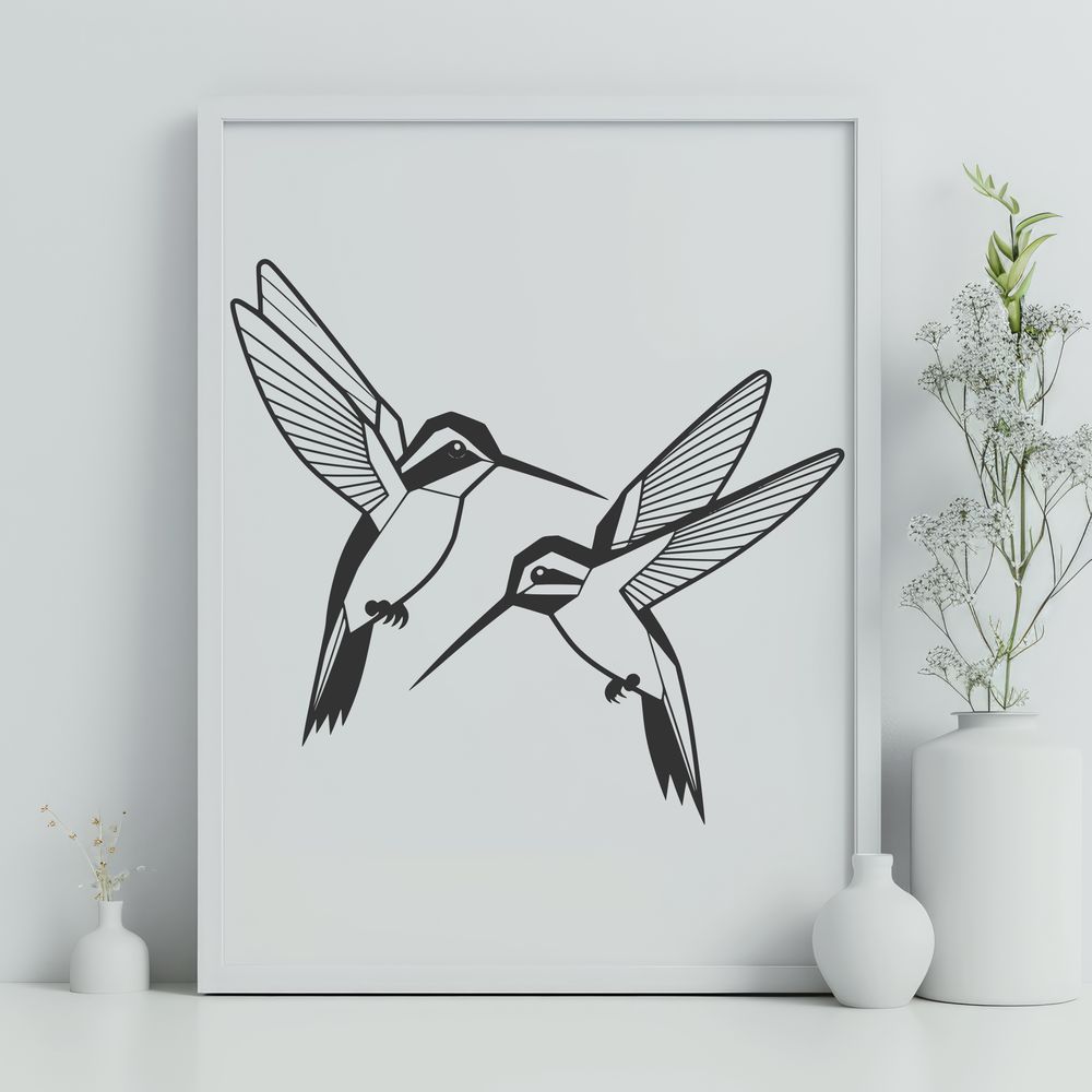 Vibrant Hummingbird Design for Crafting Detailed SVG rendering of a hummingbird, perfect for cutting machines like Cricut or laser cutters.