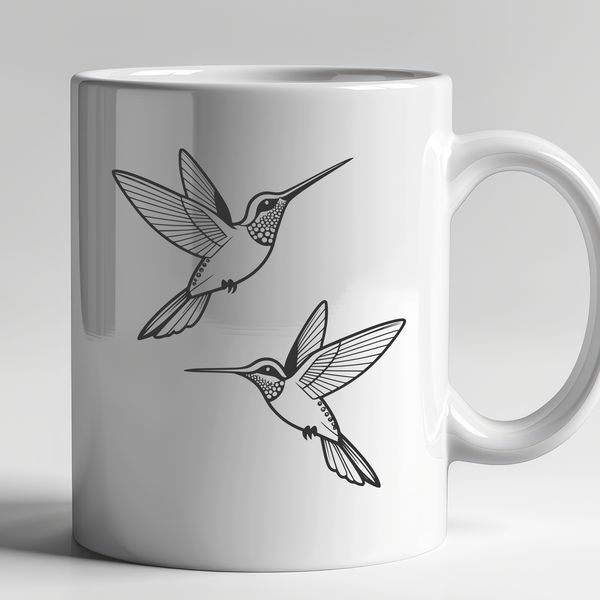 Hummingbird in Flight Vector Illustration Close-up illustration of a hummingbird in flight, vector design for crafting or digital use.
