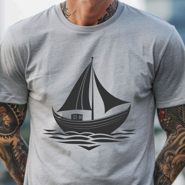 Simple Boat Vector Design A simple vector design of a boat for digital cutting machines like Cricut or laser cutters.