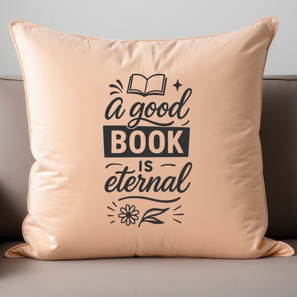 A minimalist illustration of a person reading a book with quotes displayed on the background.