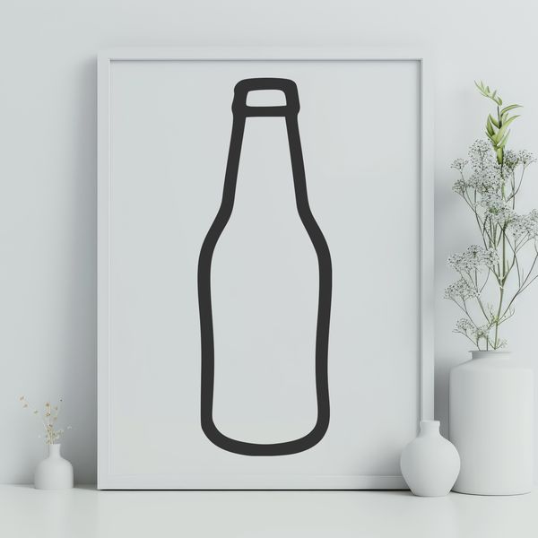 Free SVG Beer Bottle Clip Art Illustrative representation of a beer bottle in vector format.