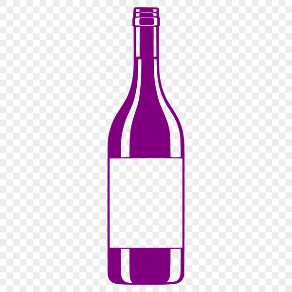 A stylized illustration of a wine bottle with a neck and body, suitable for vector art and cutting machine designs.